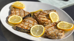 Grilled Swordfish with Mediterranean Marinade