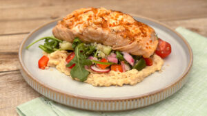 Sweet & Smokey Grilled Salmon with Summer Salad