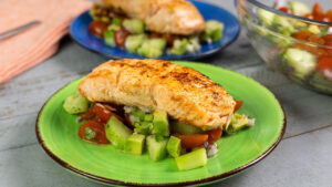 Pan-Seared Salmon with Chunky Avocado Salsa