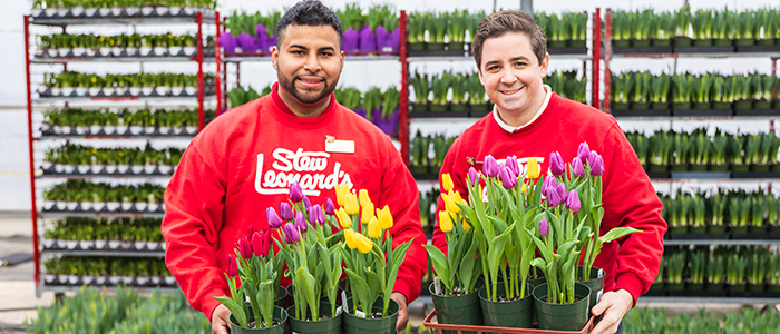 The Stew Leonard's team with fresh tulips.